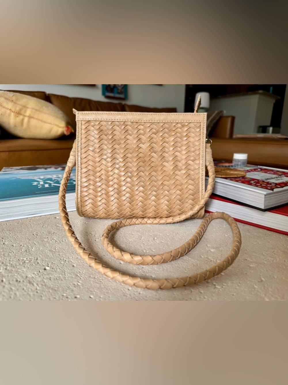 $290 Bembien Cece Bag Woven Crossbody Bag